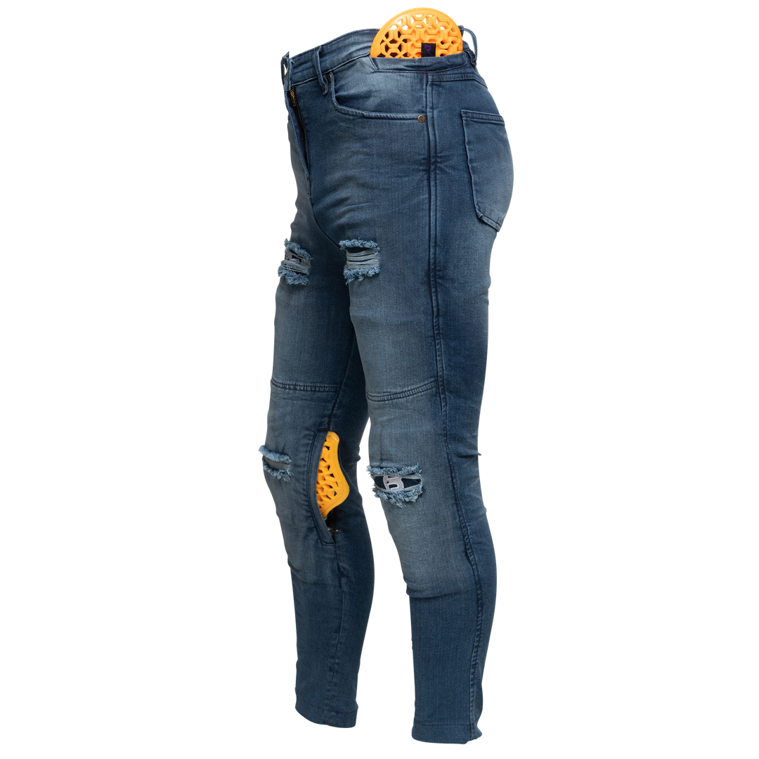 Women's High-Waisted REVOLT Ripped Armored Jeans