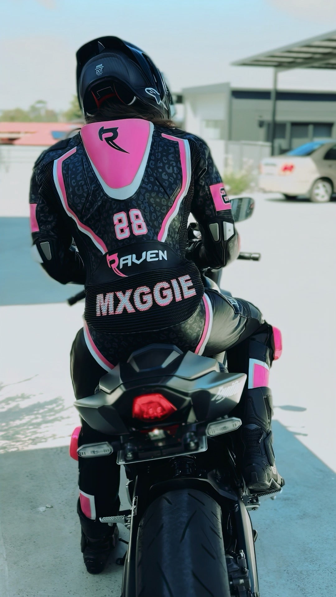 スーツ Black flower stripe setup VELOX EVO Race Suit | RAVEN Moto - Motorcycle Gear & Apparel