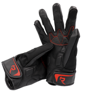 DIABLO - Black and Red Short Cuff Leather Motorcycle Glove by RAVEN Moto