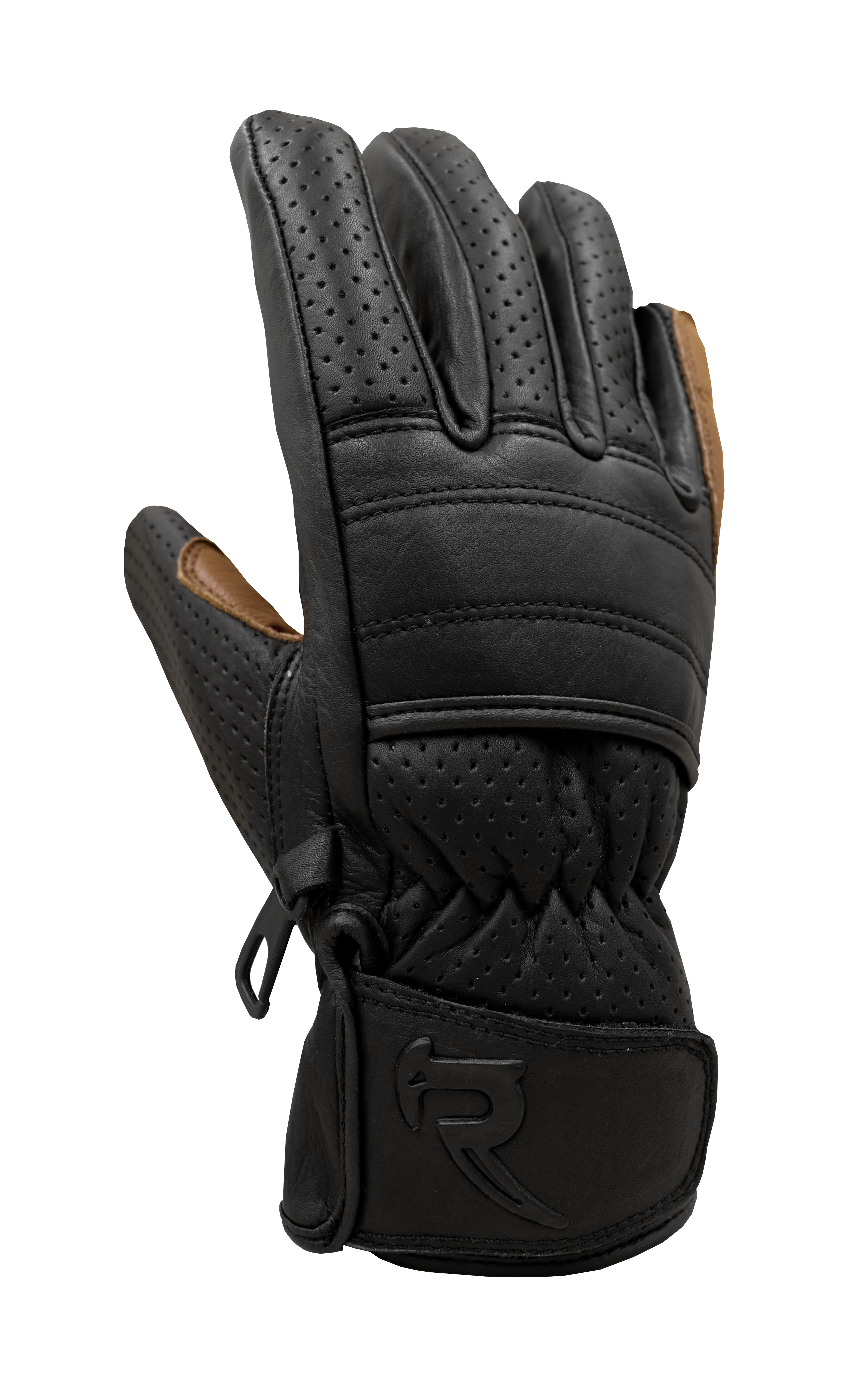 SHIFT - Tan and Black Leather Motorcycle Short Cuff Glove by RAVEN Moto. Ideal for cafe racers and cruiser motorbikes.