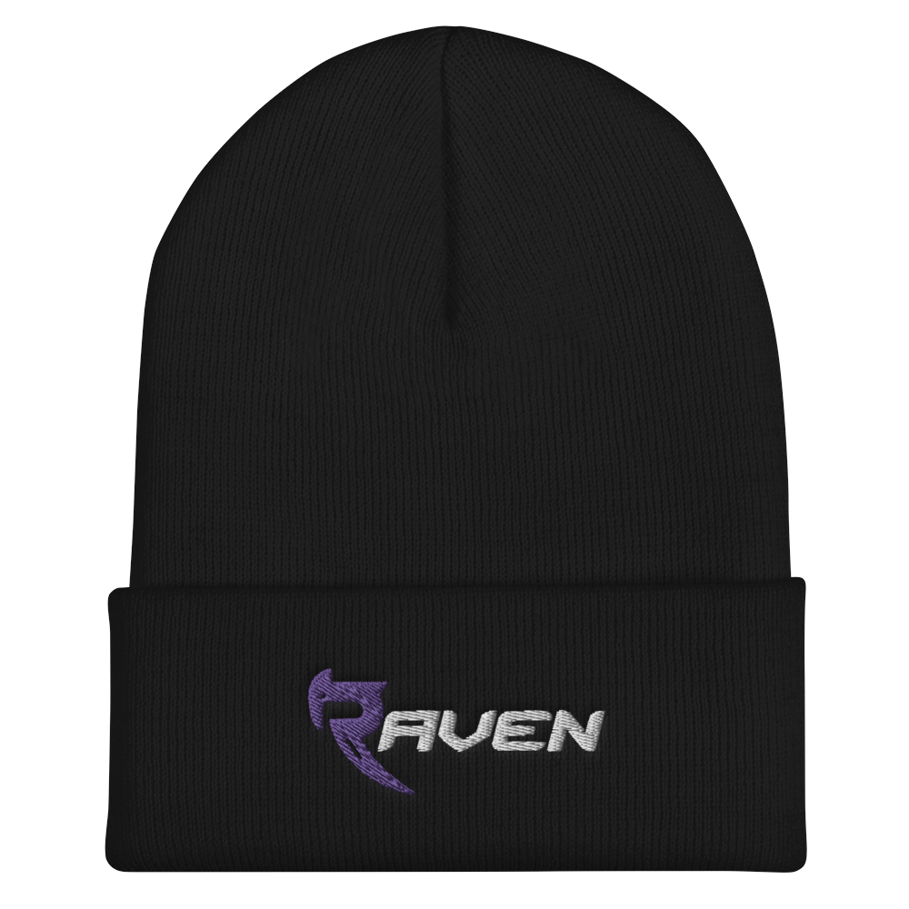 A warm black beanie for the colder weather by RAVEN Moto