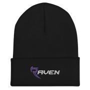 A warm black beanie for the colder weather by RAVEN Moto