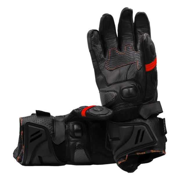 RAVEN Moto ENVY Motorcycle Leather Gauntlet Race Glove